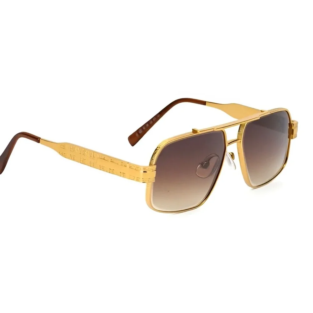 Mens Hip Hop Sunglasses Square Brown Gradient‎ Lens Textured Frame UV400 Lentes